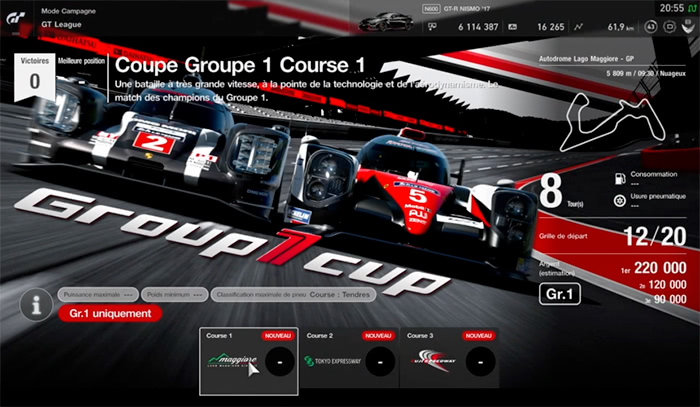 GT Sport : Nouveau championnat : Coupe Groupe 1 