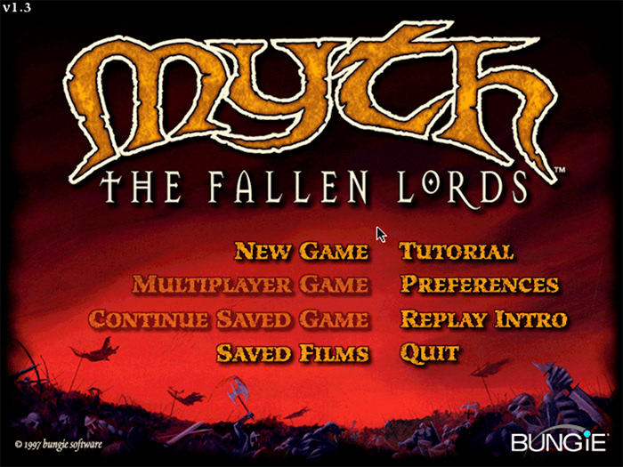 Retro-test : Menu de Myth - The Fallen Lords