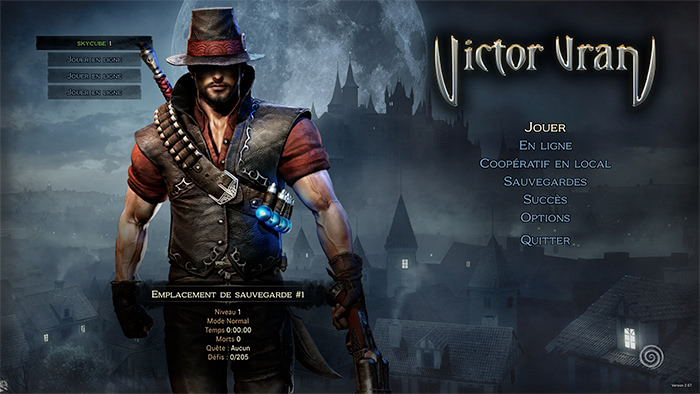 Victor Vran : Le menu du jeu