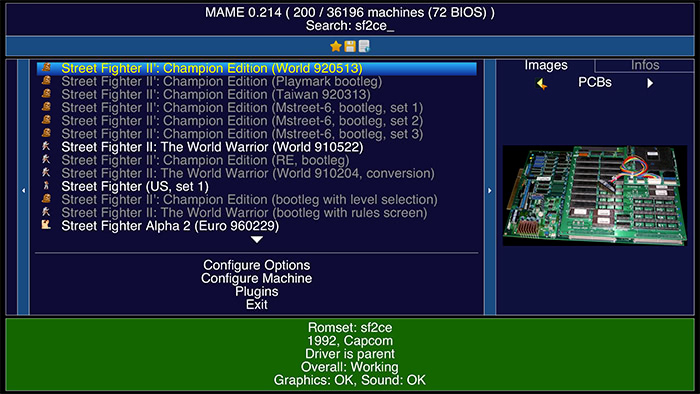 MAME : PCB de Street Fighter 2