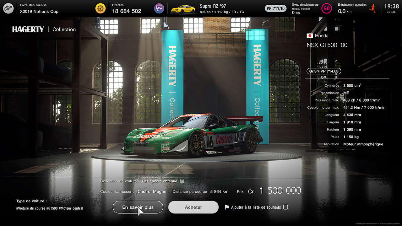 GT7 - Mise à jour 1.48 - Honda NSX GT500 '00